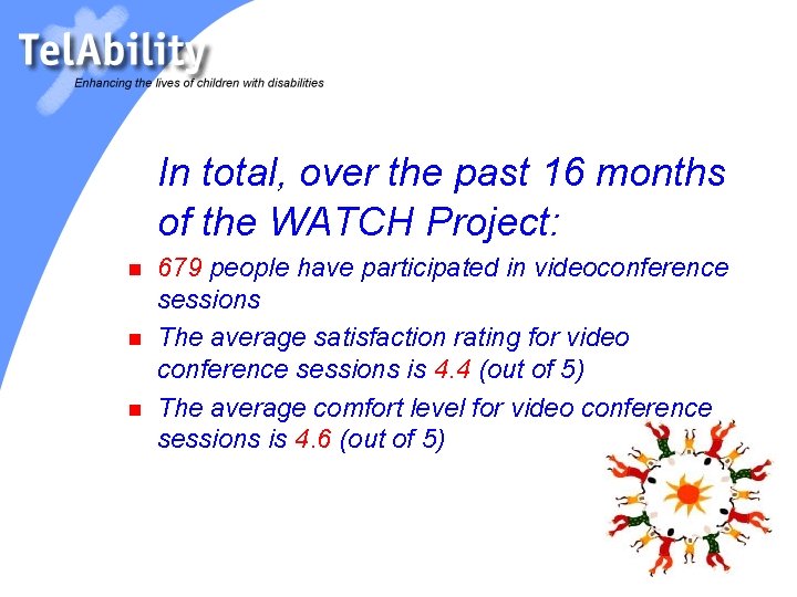 In total, over the past 16 months of the WATCH Project: n n n