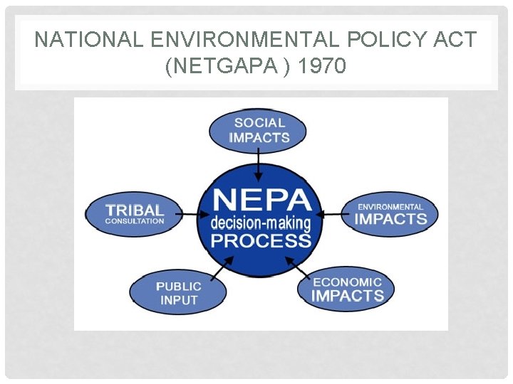 NATIONAL ENVIRONMENTAL POLICY ACT (NETGAPA ) 1970 