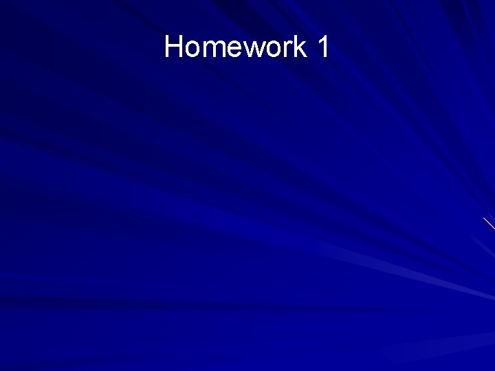 Homework 1 