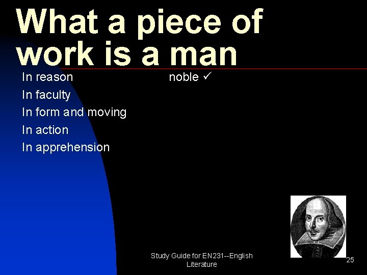 What a piece of work is a man In reason In faculty In form