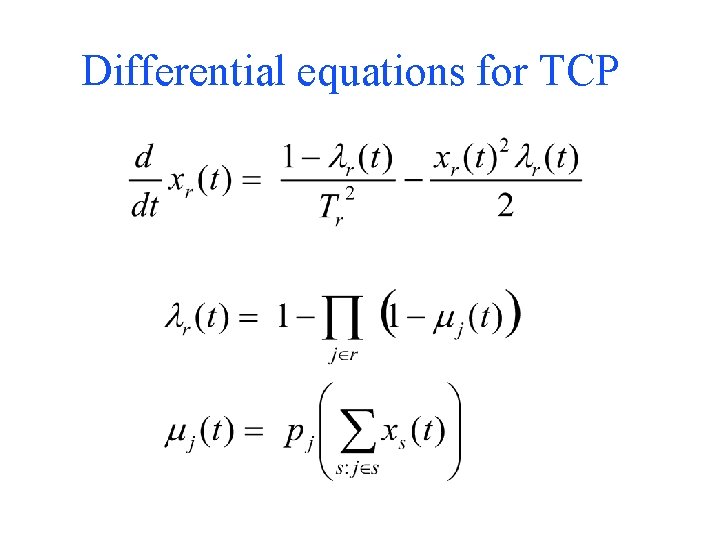 Differential equations for TCP 