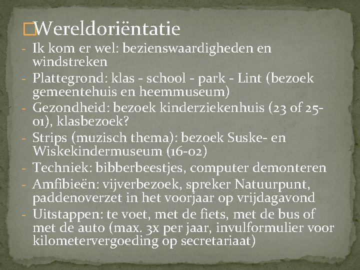 �Wereldoriëntatie - Ik kom er wel: bezienswaardigheden en - windstreken Plattegrond: klas - school