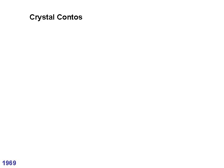 Crystal Contos 1969 