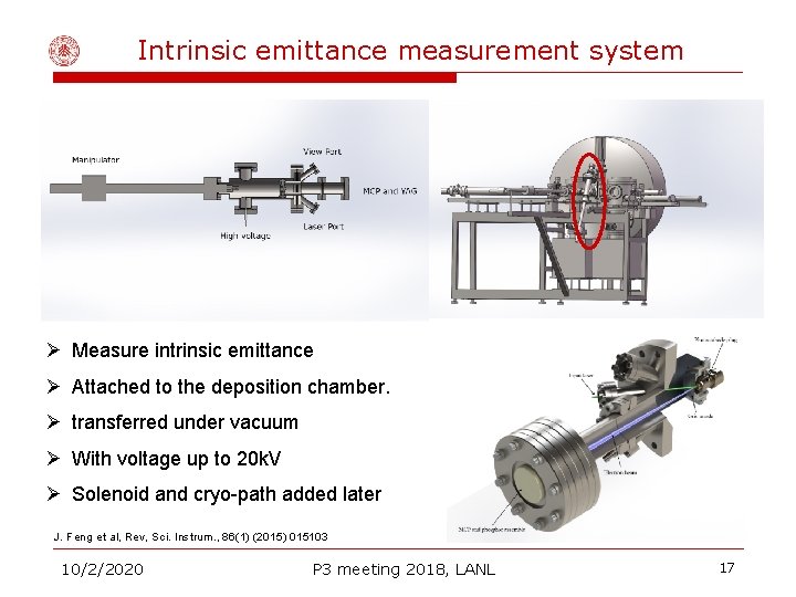 Intrinsic emittance measurement system Ø Measure intrinsic emittance Ø Attached to the deposition chamber.