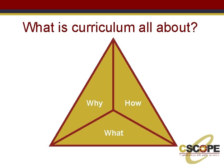 What is curriculum all about? How Why What 