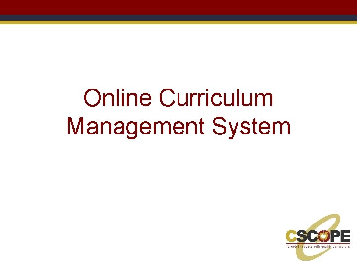 Online Curriculum Management System 