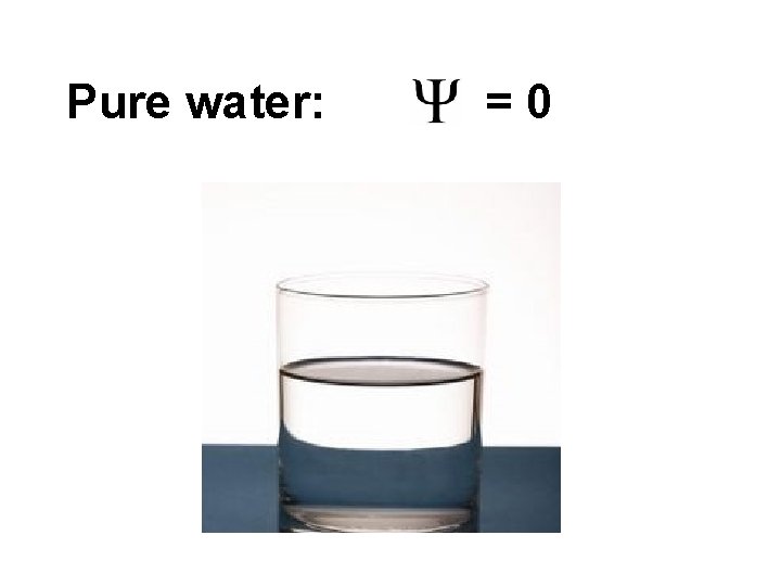 Pure water: = 0 
