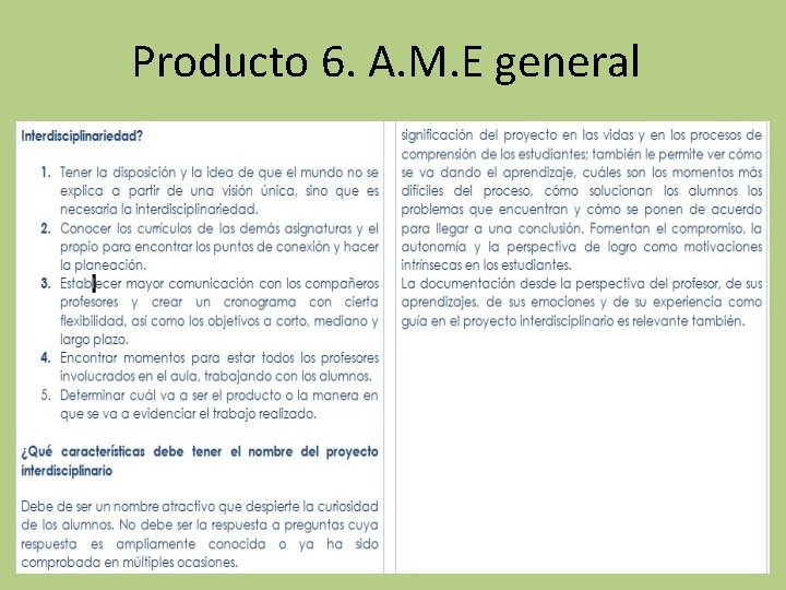 Producto 6. A. M. E general 42 