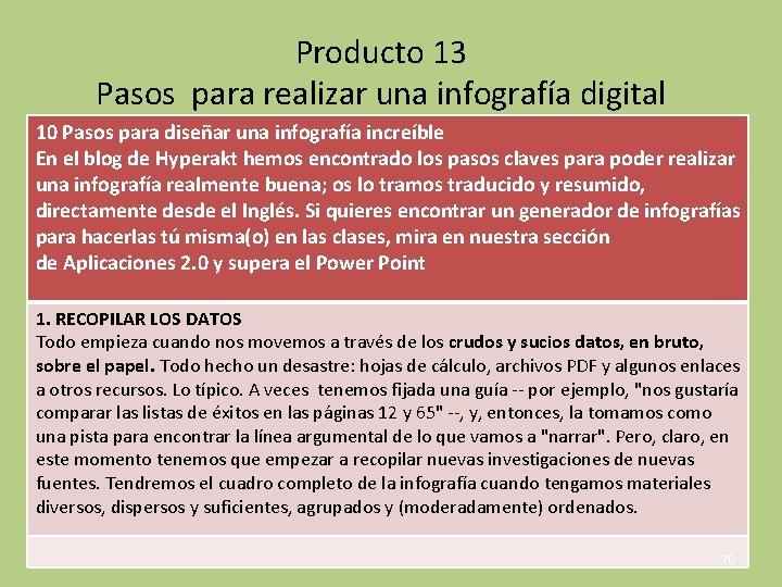 Producto 13 Pasos para realizar una infografía digital 10 Pasos para diseñar una infografía