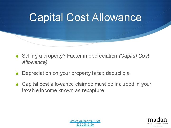 Capital Cost Allowance S Selling a property? Factor in depreciation (Capital Cost Allowance) S