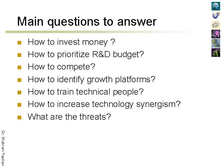 Main questions to answer n n n n How to invest money ? How