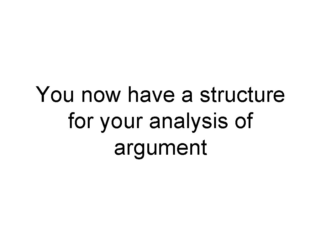 You now have a structure for your analysis of argument 