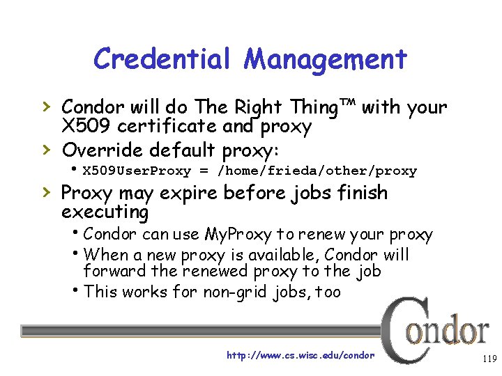 Credential Management › Condor will do The Right Thing™ with your › X 509