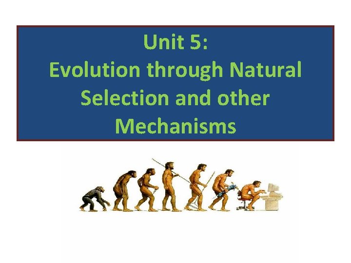 Unit 5: Evolution through Natural Selection and other Mechanisms 