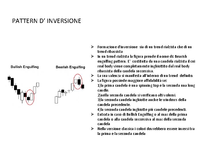 PATTERN D’ INVERSIONE Ø Formazione d'inversione sia di un trend rialzista che di un PATTERN D’ INVERSIONE Ø Formazione d'inversione sia di un trend rialzista che di un