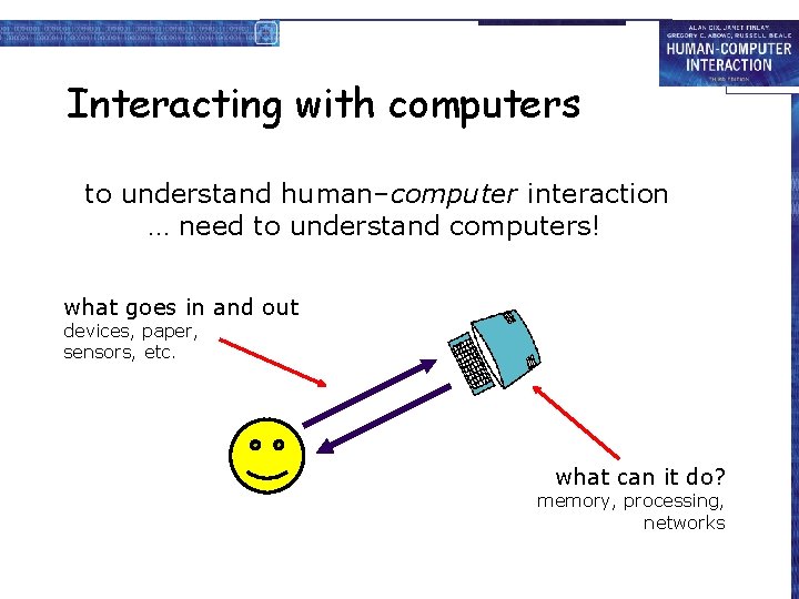 Interacting with computers to understand human–computer interaction … need to understand computers! what goes