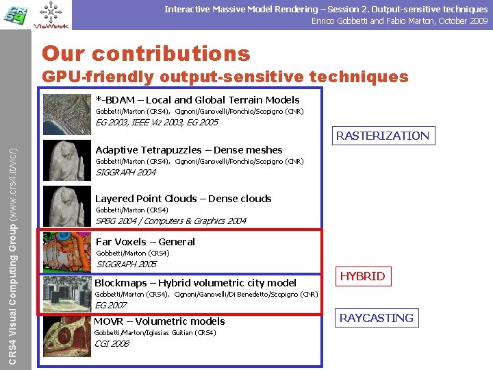 Interactive Massive Model Rendering – Session 2. Output-sensitive techniques Enrico Gobbetti and Fabio Marton,