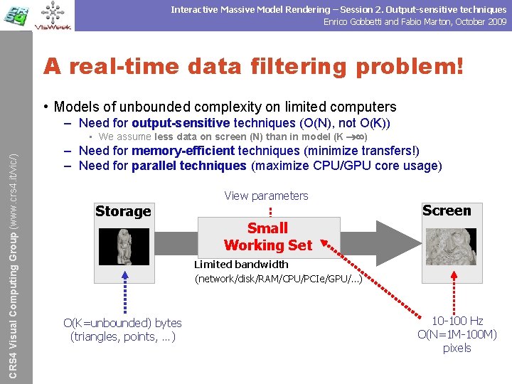 Interactive Massive Model Rendering – Session 2. Output-sensitive techniques Enrico Gobbetti and Fabio Marton,