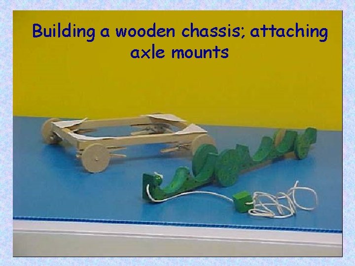 Building a wooden chassis; attaching axle mounts 