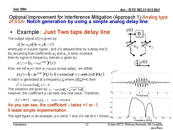 July 2004 doc. : IEEE 802. 15 -04/140 r 5 Optional Improvement for Interference