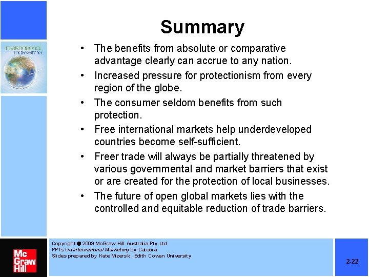 Summary • The benefits from absolute or comparative advantage clearly can accrue to any Summary • The benefits from absolute or comparative advantage clearly can accrue to any