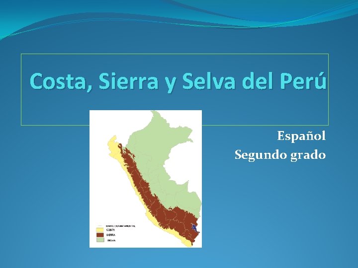 Costa, Sierra y Selva del Perú Español Segundo grado 