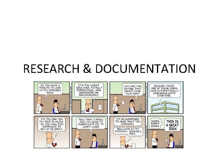 RESEARCH & DOCUMENTATION 