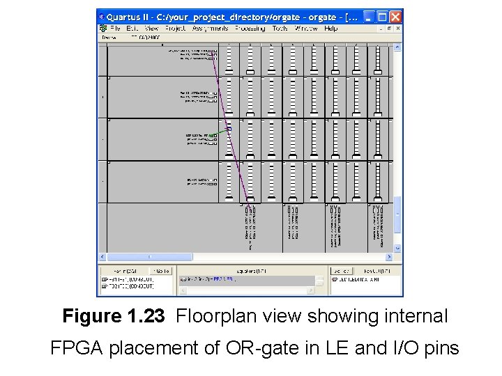 Figure 1. 23 Floorplan view showing internal FPGA placement of OR-gate in LE and