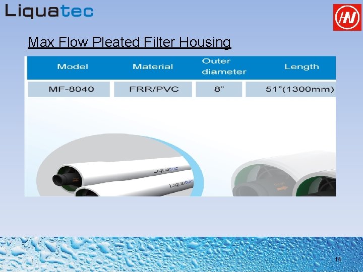 Max Flow Pleated Filter Housing High flow filter 14 