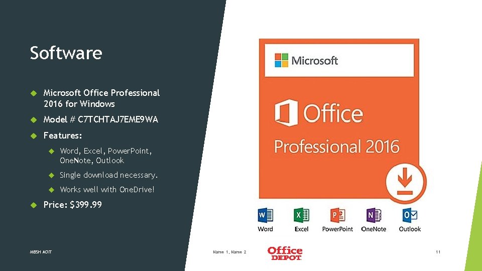 Software Microsoft Office Professional 2016 for Windows Model # C 7 TCHTAJ 7 EME