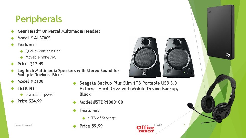 Peripherals Gear Head™ Universal Multimedia Headset Model # AU 3700 S Features: Quality construction