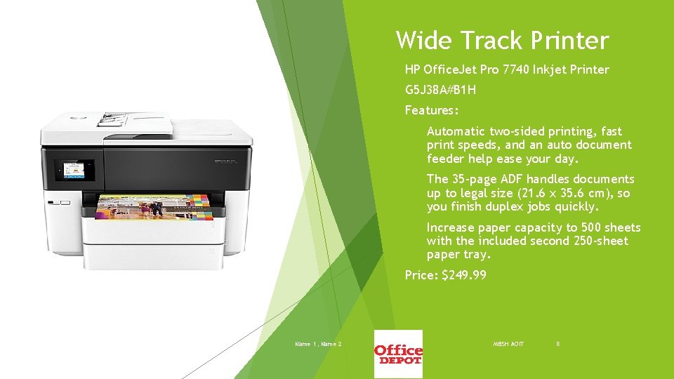 Wide Track Printer HP Office. Jet Pro 7740 Inkjet Printer G 5 J 38