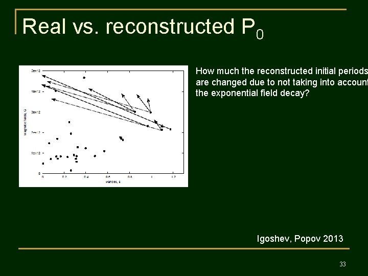 Real vs. reconstructed P 0 How much the reconstructed initial periods are changed due
