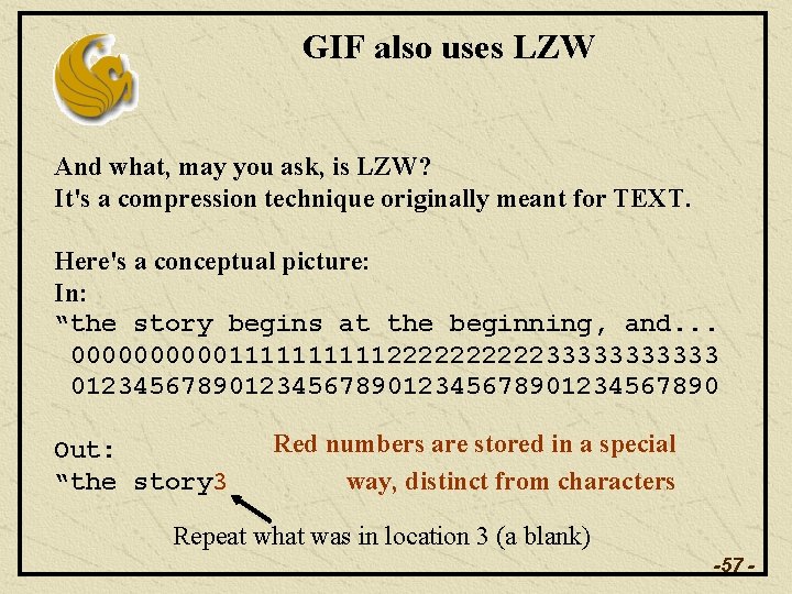 GIF also uses LZW And what, may you ask, is LZW? It's a compression