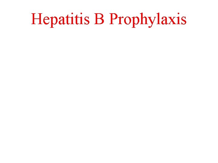 Hepatitis B Prophylaxis 
