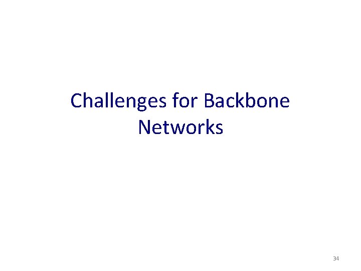 Challenges for Backbone Networks 34 