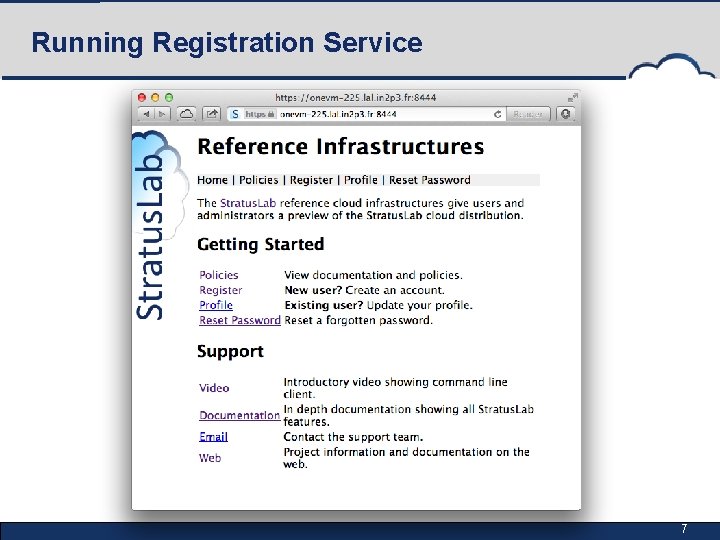 Running Registration Service 7 