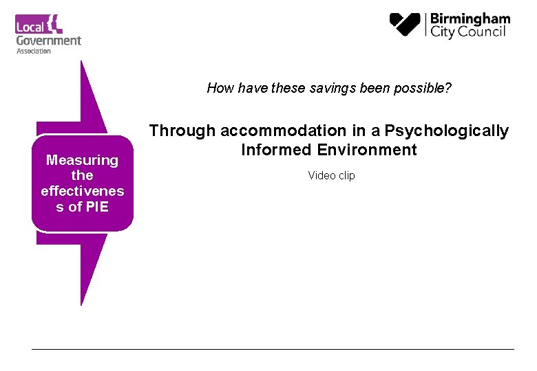 How have these savings been possible? Measuring the effectivenes s of PIE Through accommodation