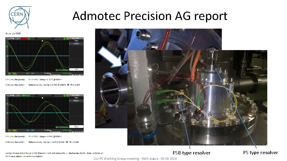 Admotec Precision AG report PSB type resolver LIU-PS Working Group meeting - BWS status