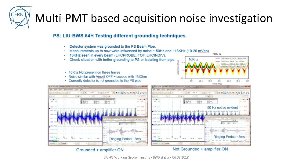 Multi-PMT based acquisition noise investigation LIU-PS Working Group meeting - BWS status - 06.