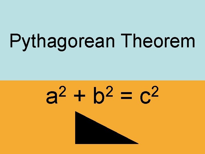 Pythagorean Theorem 2 a + 2 b = 2 c 