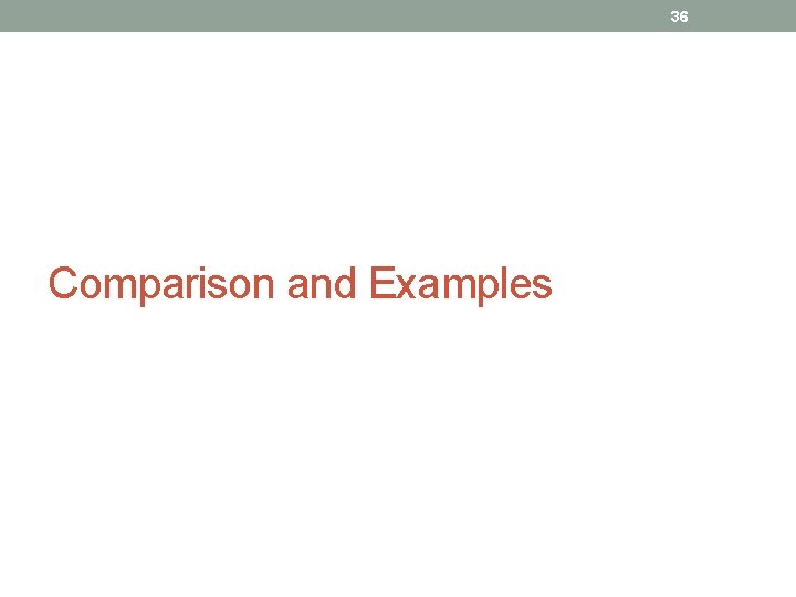36 Comparison and Examples 
