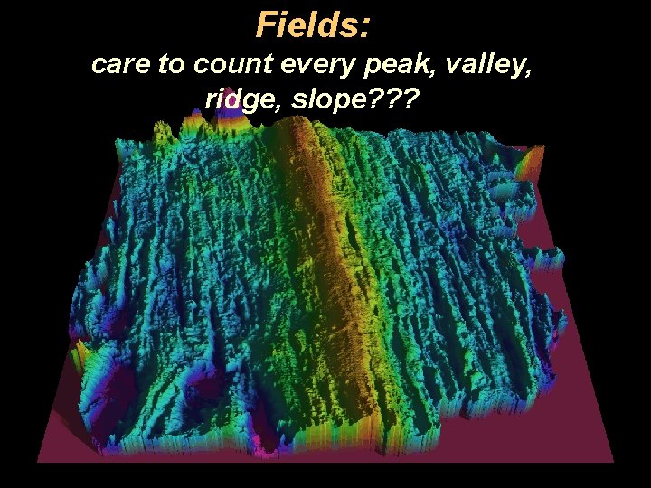 Fields: care to count every peak, valley, ridge, slope? ? ? 