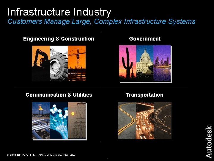 Infrastructure Industry Customers Manage Large, Complex Infrastructure Systems Engineering & Construction Government Communication &