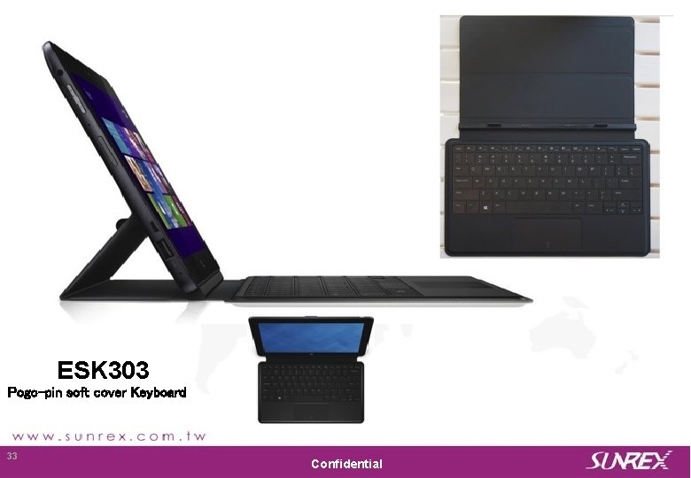 ESK 303 Pogo-pin soft cover Keyboard Sunrex Technology Corp. 33 Confidential 