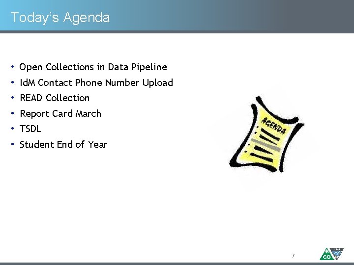 Today’s Agenda • Open Collections in Data Pipeline • Id. M Contact Phone Number Today’s Agenda • Open Collections in Data Pipeline • Id. M Contact Phone Number