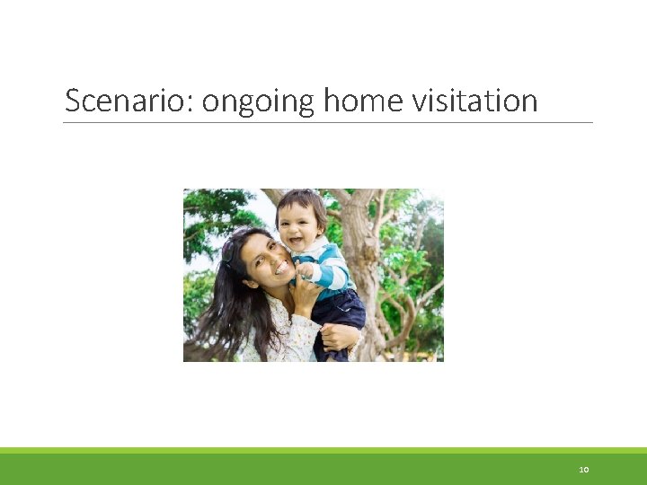 Scenario: ongoing home visitation 10 