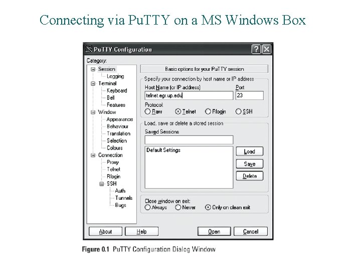 Connecting via Pu. TTY on a MS Windows Box 