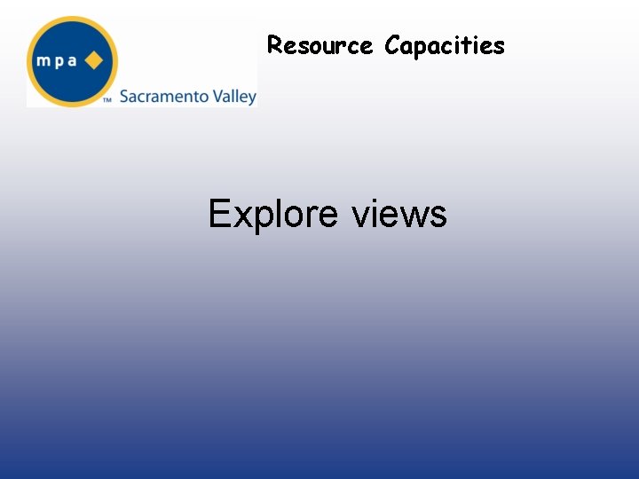Resource Capacities Explore views 