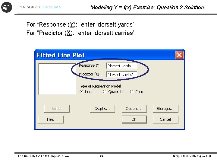 Modeling Y = f(x) Exercise: Question 2 Solution For “Response (Y): ” enter ‘dorsett